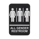 Winco SGNB-607 6" x 9" Braille All Gender Information Sign, White Imprint on Black 1 image