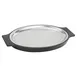 Winco SIZ-11ST Oval 11" Stainless Steel Oven‑Safe Platter with Bakelite® Plastic Underliner 1 image