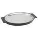 Winco SIZ-11ST Oval 11" Stainless Steel Oven‑Safe Platter with Bakelite® Plastic Underliner 2 image