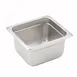 Winco SPJH-604 4" Deep 1/6 Size Standard Weight Anti-Jam Stainless Steel Steam Table Pan   1 image