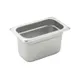 Winco SPJM-904 24 Gauge 4" 1/9 Size Solid Anti-Jam Steam Table Pan 1 image