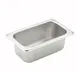 Winco SPN2 2 1/2" Deep 1/9 Size Standard Weight Stainless Steel Steam Table Pan  1 image