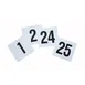 Winco TBN-25 Table Numbers Set, 1-25 Plastic Numbers, 4" x 3-3/4" Size, Plastic, 4" Height 1 image