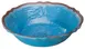 Winco WDM001-407 Luzia™ 13-3/4" Blue Round Melamine Bowl, 3 Qt, Hammered Finish - 12/Case 1 image