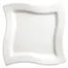 Winco WDP011-103 Square Porcelain Plate, 9-1/4" Medium Rim, Bright White, Dishwasher Safe - 12/Case 1 image