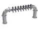 Krowne KPTP-8A Pipe Tower, 45" OA Draft Beer Dispenser, Stainless Steel, 2-Column, Eight Taps 1 image