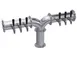 Krowne KPY-6A Pipe Y‑Tower, 36" Draft Beer Dispensing, Stainless Steel, Six‑Tap (4‑6) Single Column 1 image