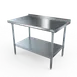 NBR Equipment TG-3024R 30" Open Base Work Table with Undershelf, 1-1/2" Backsplash / Upturn 1 image