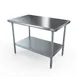 NBR Equipment TG-3624 36" Open Base Work Table with Undershelf - Without Backsplash / 18 Gauge Top 1 image