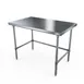 NBR Equipment TS-2424-X 24" Open Base Work Table, Stainless Steel Base / Flat Top 1 image