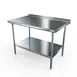 NBR Equipment TS-2424R 24" Open Base Work Table, Stainless Steel Base / 1-1/2" Backsplash / Upturn 1 image