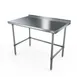 NBR Equipment TS-3624R-X 36" Open Base Work Table w/Side & Rear Crossrails, 1-1/2" Backsplash / 18 G 1 image