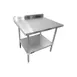 Sapphire Manufacturing SMTEB16-3036S Open Base Work Table w/ Undershelf, 5" B.splash - 16 Gauge Top 1 image