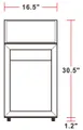 Unity U-CR2 16" Countertop Glass Door Refrigerator, 2 cu ft, White Steel, Shelves, Eco R600 3 image