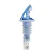 Winco BMP-1100B Bar Maid Liquor Pourer, 1 oz Capacity, Plastic, Blue Spout, No Collar - 12/Pack 1 image