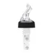 Winco BMP-5150C Bar Maid 1-1/2 oz Clear Plastic Liquor Pourers with Black Collar Flip Top - 12/Pack 1 image