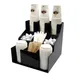 Winco CLSO-3T Black 3 Tier 3 Stack Plastic Cup and Lid Organizer 1 image