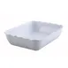 Winco CRK-13W 10 lb. White Tulip Deli Crock, 13" X 10" X 3", Rectangular, SAN, White 1 image