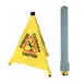 Winco CSF-SET 19 3/4" Yellow Pop‑Up Caution Cone, Plastic, Wall‑Mount Storage Tube – Set 1 image