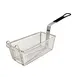 Winco FB-05 Nickel Plated Rectangular Fry Basket with Black Handle 1 image