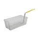 Winco FB-40 17" x 6" Rectangular Fry Basket w/ Yellow Handle 1 image