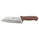 Winco KWP-70N Stäl 7" Santoku Knife w/ Brown Handle 1 image