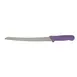 Winco KWP-91P, 9.5" Stäl Stainless Steel Serrated Bread Knife w/ Purple Allergen Free Handle 1 image