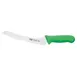 Winco KWP-92G 9" Stäl Stainless Steel Offset Serrated Bread Knife w/ Green Handle 1 image