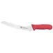 Winco KWP-92R 9" Stainless Steel Offset Serrated Bread Knife w/ Red Handle 1 image