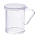 Winco PDG-10CL 10 Oz. Clear Polycarbonate Dredge with Large Hole Snap-On Lid 1 image