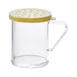 Winco PDG-10Y 10 Oz. Clear Polycarbonate Dredge with Snap-On Yellow Lid 1 image