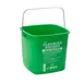 Winco PPL-6G Green Square 6 Qt. Cleaning Bucket with Handle for Soap 1 image