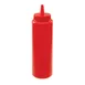 Winco PSB-08R Squeeze Bottle, 8 oz BPA‑Free Plastic, Red, Standard Top, Single Tip - 6/Pack 1 image