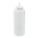 Winco PSB-12C BPA-Free 12 oz Plastic Squeeze Bottle, Single Tip, Clear Cap, NSF Certified - 6/Pack 1 image