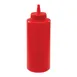 Winco PSB-12R Squeeze Bottle, 12 oz Red Plastic, BPA‑Free, NSF Certified, Single Tip - 6/Pack 1 image