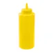 Winco PSB-12Y Squeeze Bottle, 12 oz BPA-Free Yellow Plastic, Single Tip Standard Top - 6/Pack 1 image