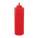 Winco PSB-24R - 24 oz Red BPA-Free Plastic Squeeze Bottle, Single Tip, NSF Certified - 6/Pack 1 image