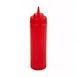 Winco PSW-12R Squeeze Bottle, 12 oz Wide-Mouth, BPA-Free Plastic, Red Single-Tip - 6/Pack 1 image