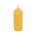 Winco PSW-16Y Squeeze Bottle - 16 oz Wide-Mouth, BPA-Free Yellow Plastic, Single Tip - 6/Pack 1 image