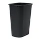 Winco PWR-41K Wastebasket, 41 qt., 15-1/4"W X 11"D X 19-5/8"H, Rectangular, Black 1 image