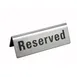 Winco RVS-4 Sign, "Reserved", 4-3/4" X 1-3/4", Stainless Steel 1 image