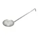 Winco SCS-5 4 1/2" Diameter Round x 13" Handle Nickel Plated Stainless Steel Perforated Skimmer 1 image