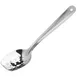 Winco SPS-P10 10" Satin Finish Stainless Steel Slanted Perforated Plating Spoon 1 image