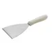 Winco TWP-40 Stainless Steel Scraper with White Handle & 4 7/8" x 4" Blade 1 image