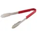 Winco UTSH-12R Utility Tongs, 12", Red Silicone Handle, Stainless Steel, Prime 1 image