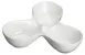 Winco WDP017-103 Trio Caddy Bowl, 10 oz, 7-3/4" x 5", 3 x 3.3 oz comp., white porcelain - 24/Case 1 image