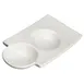 Winco WDP017-106 White Porcelain Dish, 2-Comp, 6" x 2‑3/4", 2 oz/1 oz, Dishwasher Safe - 36/Case 1 image