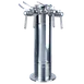 Micro Matic DS-144-PSS-W Countertop Tap Tower, 4" Dia x 16-2/3" H, Steel, 4 SidePull Faucets 6" Base 1 image
