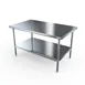 NBR Equipment TS4-6036 60" Open Base Work Table with Undershelf, 14 Gauge Flat Top 1 image