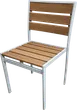 Oak Street OD-CM-TK-B Aluminum Outdoor Dining Chair with Brown Synthetic Teak Back & Seat 1 image